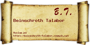 Beinschroth Talabor névjegykártya